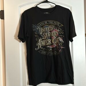 Great American lakes & timber land of the free home of brave USA tee medium